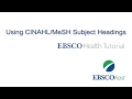 Using the CINAHL/MeSH Headings Feature in EBSCOhost