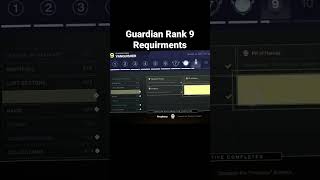 Rank 9 requiremnts (guardian ranks)