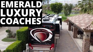 TOUR OF $2.2 MIL 2020 PREVOST EMERALD LUXURY COACH AND MOTORCOACH SITE WITH CASITA AND GOLF COURSE