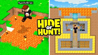 I made a SECRET Minecraft LAVA Base.. (Hide Or Hunt)