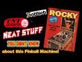 #1314 Gottlieb ROCKY Pinball Machine & Neat Stuff you DIDN'T KNOW!  TNT Amusements