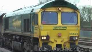 Freightliner's 66524 passes Preston 09-03-12