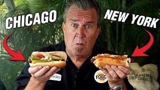 The BEST HOT DOGS ever!!! NY vs Chicago | Dirty Water vs Grilled