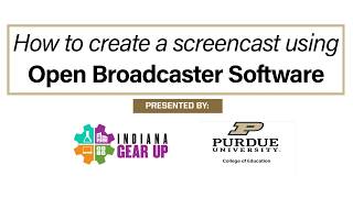 Screencasting for E-Learning using Open Broadcaster Software