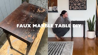 My FAUX Marble DIY Side Table 🤯