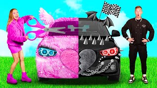 Pink Car vs Black Car Challenge | Funny Challenges by BaRaDa Best