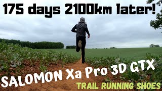 SALOMON XA Pro 3D GTX Trail Running Hiker Shoes 2100km 175 days Review Long Distance Hiking trainers