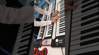 beautiful girl playing iword S2029 61 keys roll up piano