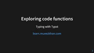 Exploring code functions - Typing with Typst