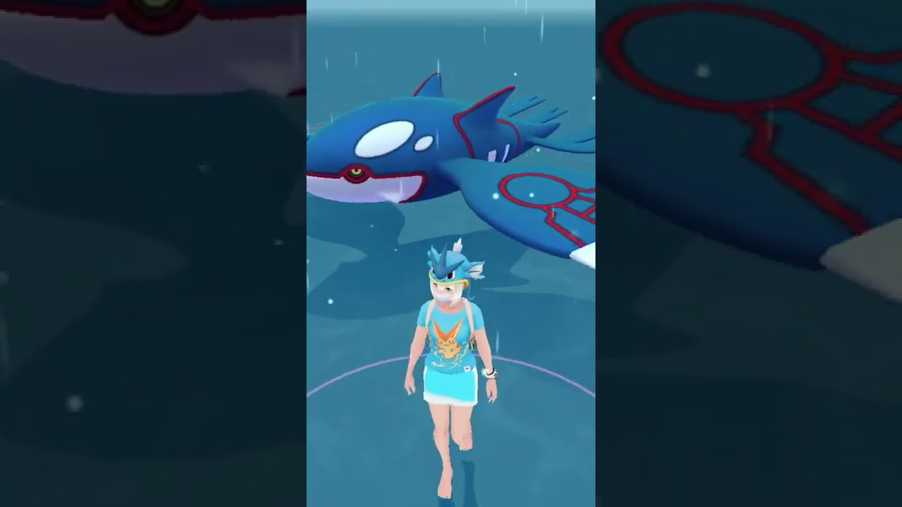 Melmetal Protects! Bellossom Dances in Kyogre Raid Kyogre in Real Life Pokemon Go #Shorts