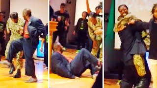 Dad Falls Over When Navy Daughter Surprises Him