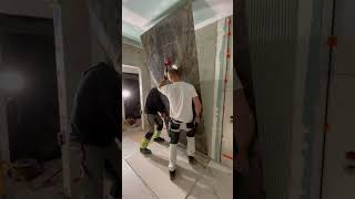 Łazienki Instalacja Płytek wielkoformatowych #łazienka #płytki #shorts