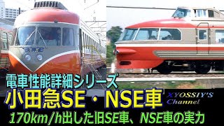 古いですが小田急3000系SE車、3100系NSE車の実力を見てみます。