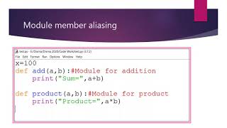 Module and member aliasing in Python