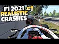 F1 2021 REALISTIC CRASHES #1