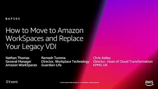 AWS re:Invent 2018: How to Move to Amazon WorkSpaces and Replace Your Legacy VDI (BAP305)