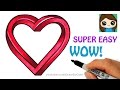 How to Draw Impossible Heart EASY | Optical Illusion Fun