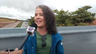 Vereadorar Marcela Menezes do PT na inauguração do novo elevado da BR 040 em Ribeirão das Neves MG.