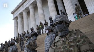 Soldiers Guard Lincoln Memorial From Peaceful Protesters