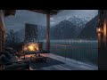 healing balcony retreat with gentle rain sounds and fireplace ambience peaceful sleep u0026 relaxation