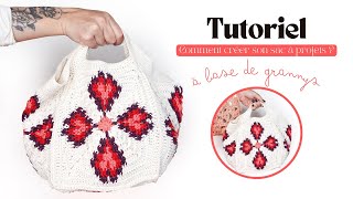 ✨SAC À PROJETS AU CROCHET✨GRANNY TAPESTRY