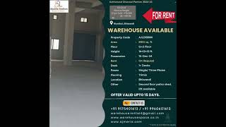 8100 SQ FT WAREHOUSE AVAILABLE ON RENT IN BHIWANDI SUITABLE FOR LEATHER PRODUCT MANUFACTURE