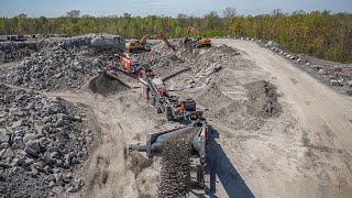 Concassage mobile avec J-1160, 863, IC-110 et TC-80 de Terex Finlay