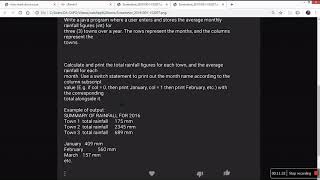 Java Rain Calculator/ average monthly