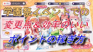 【ごとぱず】学園祭イベントでの変更点と効率のいいポイントの稼ぎ方【五等分の花嫁】