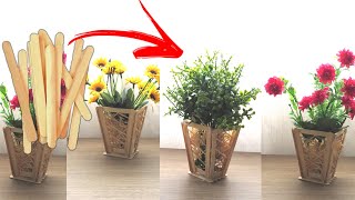 DIY - VASO FEITO COM PALITOS DE PICOLÉ #artesanato