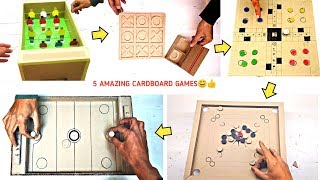 Top 5 Amazing Cardboard Games Compilation 2020 - LUDO Game, Air Hockey, Tic Tac Toe