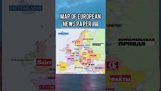 Map of European newspaper #shorts #europe #fyp #newspaper #map #geography