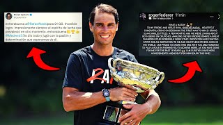 Rafael Nadal responde a los mensajes de Federer y Djokovic tras superarlos en Grand Slams