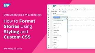 How to Format Stories Using Styling and Custom CSS: SAP Analytics Cloud