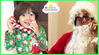 CALL FROM SANTA! Kid decorating Christmas Tree with twin baby sisters Ryan's Family Review Fun Event