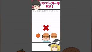 【霊夢と魔理沙のひっかけ脳トレ＃58】健康的な物を食べさせて下さい #shorts  #脳トレゲーム  #ゆっくり実況