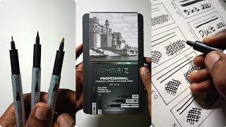 Doms Amariz Professional Pigment Liners \u0026 Marker Pens Set of 10  |  Unboxing • Test • Review