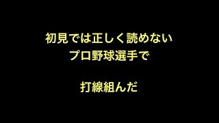 初見では正しく読めないプロ野球選手で打線組んだ　【野球】