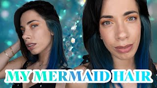 I tried Mermaid Hair | Έβαψα τα μισα μαλλιά μου μπλε/τυρκουαζ