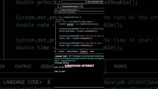 Java program COMPOUND INTEREST