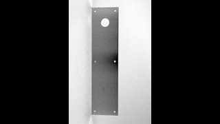 Don Jo CFK71 630 Satin Stainless Steel 4 x 16 Push Plate with 2   1 8 CFK Cut