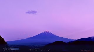 昨日の夕暮れに自宅２階から撮った富士山。