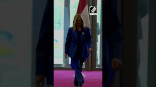 G20 Summit | Italian PM Giorgia Meloni arrives at Bharat Mandapam in Delhi