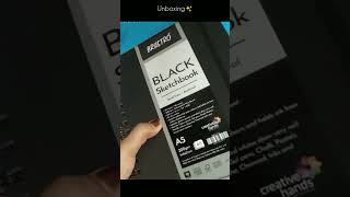 Brustro black sketchbook unboxing +review🔥#unboxing #brustro #blacksketchbook #shorts #review