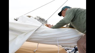 Furling a Catboat Sail