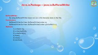 Lesson - 4 : java.io Package - BufferedWriter Class in Java Programming Language