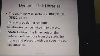 Dynamic Link Libraries(DLLs)
