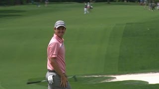 Justin Rose holes an amazing 75-foot eagle putt at Wells Fargo