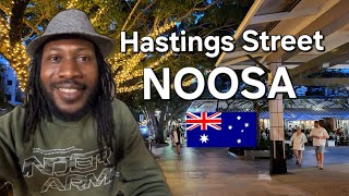 Noosa: Hastings Street - Evening Walk 4K | Noosa Heads, Queensland, Australia