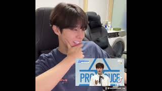 KIM WOOSEOK reacting to his PR video in Produce X 101